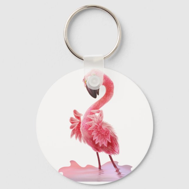 Oh Yeah Flamingo! Key Ring (Front)