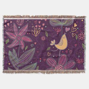 Oh Yellow Birdie Throw Blanket