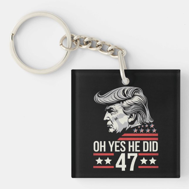 Oh Yes He Did 47 Trump 2024  Key Ring (Front)