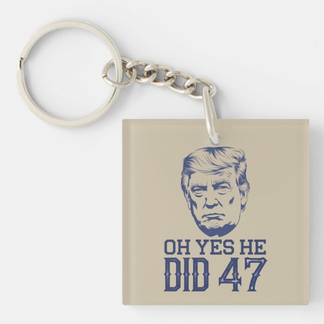 Oh Yes He Did 47 Trump 2024  Key Ring (Front)