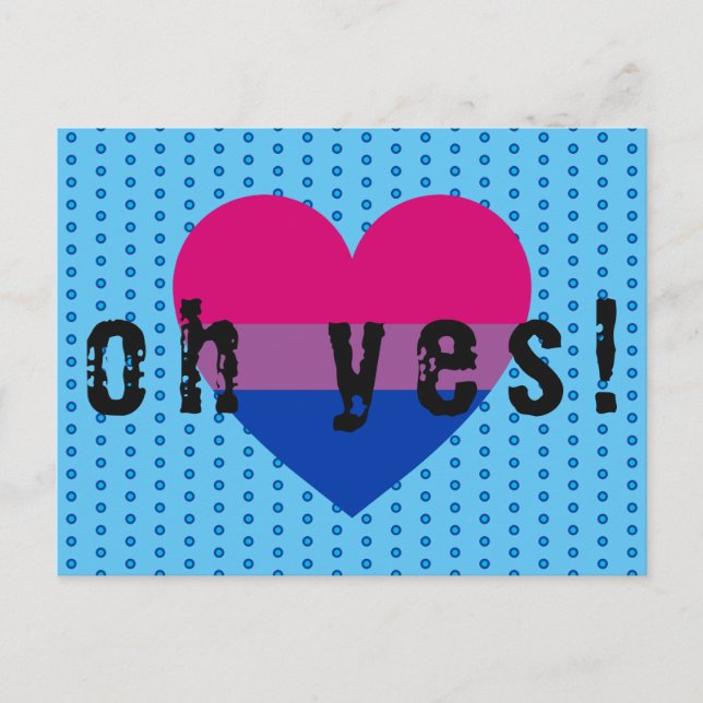 Oh Yes LGBT Bisexual Pride Heart Postcard (Front)