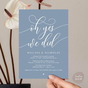 Oh Yes We Did Modern Script Elopement Announcement