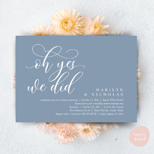 Oh Yes, We Did, Modern Wedding Dinner and Party Invitation