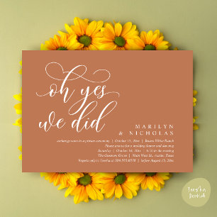 Oh Yes, We Did, Modern Wedding Dinner and Party Invitation