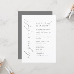 Oh Yes, We Did, Wedding Elopement Dinner Party Invitation