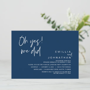 Oh Yes, We Did, Wedding Elopement Invitation