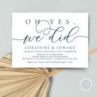 Oh Yes, We Did, Wedding Elopement Romantic Dinner