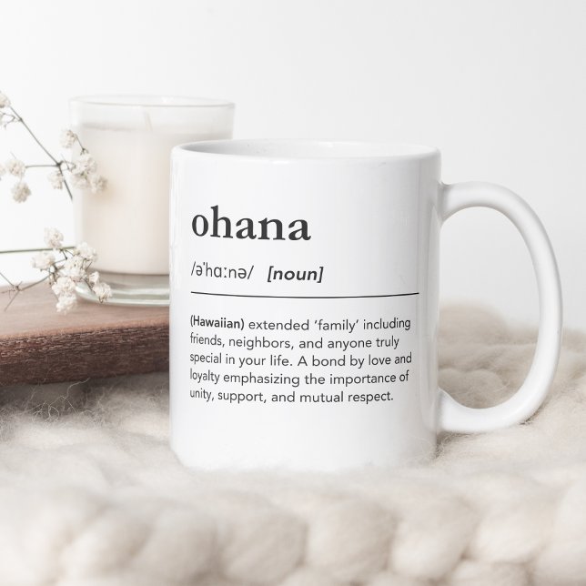 Ohana definition minimalist hawaiian family coffee mug (Creator Uploaded)