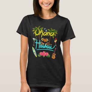Ohana Hawaii Beach Summer Palm Surf Sun Set Palm T T-Shirt