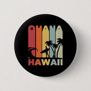 Ohana Hawaii Surfer Outfit 70s Retro Family Vacati 6 Cm Round Badge
