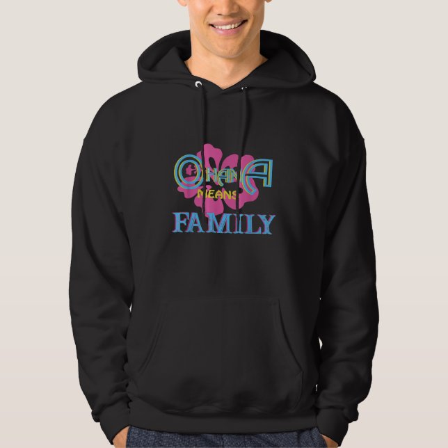Ohana Hawaiian Retro Summer Hawaii Flower Family L Hoodie (Front)