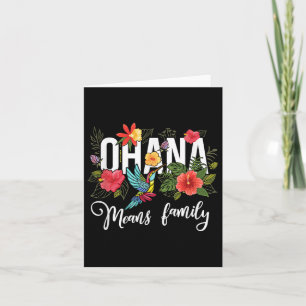 Ohana Means Family Hawaii Hibiscus Flower 70s Retr Card