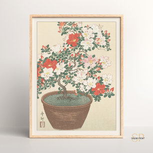 Ohara Koson Flowering Azalea Japanese Art Floral Poster