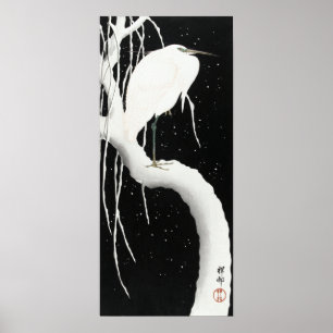 Ohara Koson Heron in Snow Poster