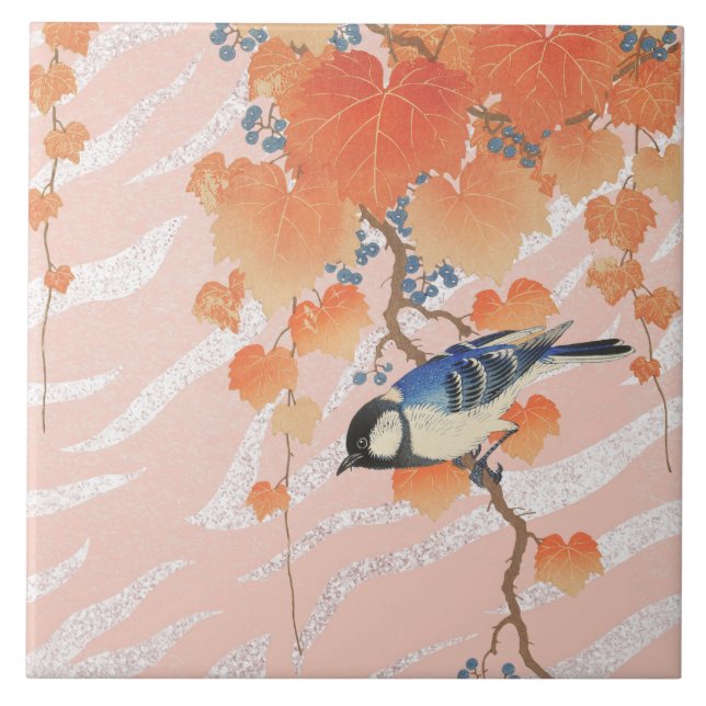 Ohara Koson's bird painting Ceramic Tile (Front)