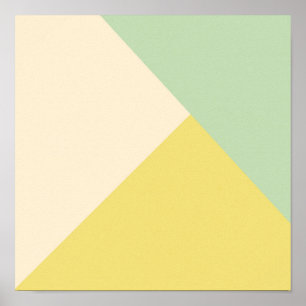 OHBABY GEOMETRIC LIGHT GREEN YELLOW PINKISH NEUTRA POSTER