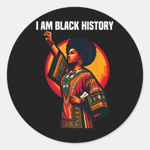 Oheneba I Am Black History Month American Afro Mel Classic Round Sticker
