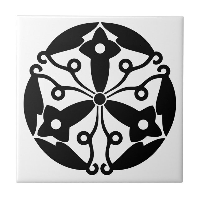 Ohgimachi Forsythia Ceramic Tile (Front)