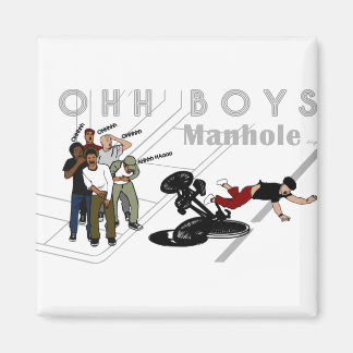 OHH BOYS - Man on Bike Hits a Manhole Magnet