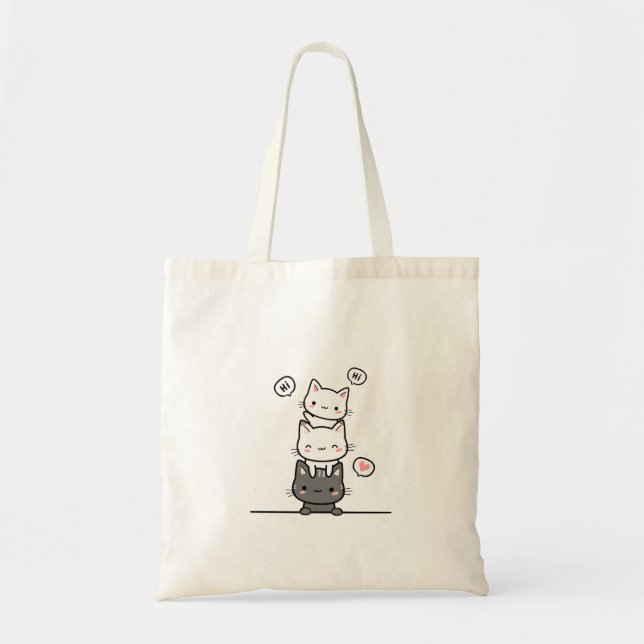 ohh cat tote bag (Front)
