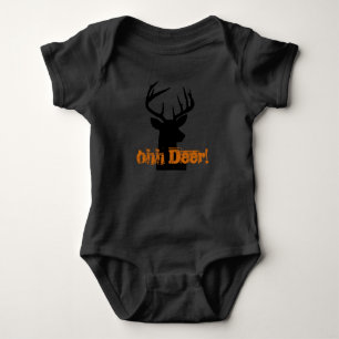 ohh deer grey baby bodysuit