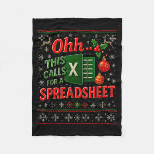 Ohh This Calls For A Spreadsheet Funny Holiday Quo Fleece Blanket