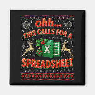 Ohh This Calls For A Spreadsheet Funny Holiday Quo Magnet