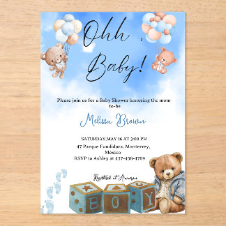 ohhbabyboy acrylic invitations