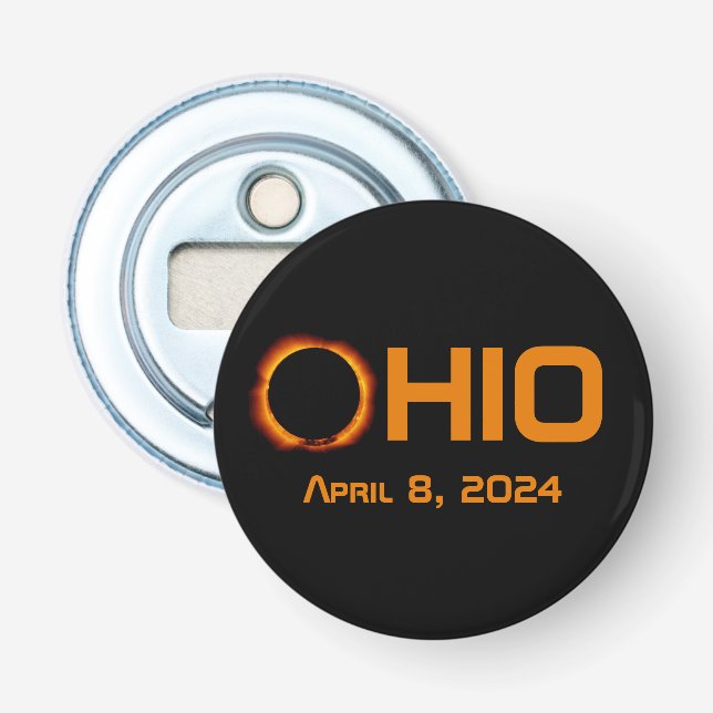 Ohio 2024 Total Solar Eclipse  Bottle Opener (Front)