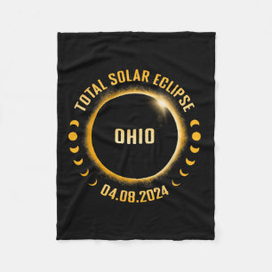 Ohio 2024 Total Solar Eclipse Fleece Blanket