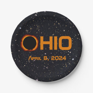 Ohio 2024 Total Solar Eclipse  Paper Plate