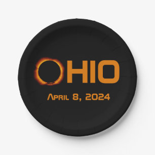Ohio 2024 Total Solar Eclipse  Paper Plate