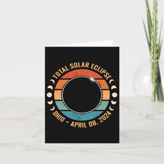 Ohio 2024 Total Solar Eclipse Totality Path Men Wo Card (Front)