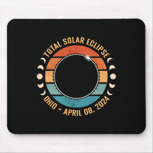 Ohio 2024 Total Solar Eclipse Totality Path Men Wo Mouse Pad