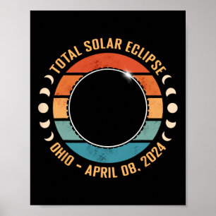 Ohio 2024 Total Solar Eclipse Totality Path Men Wo Poster