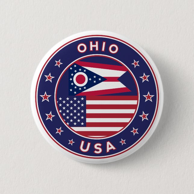 Ohio 6 Cm Round Badge (Front)