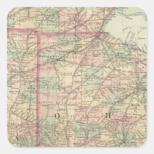 Ohio and Indiana Square Sticker