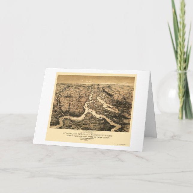 Ohio and Mississippi River Map 1861 Card (Front)