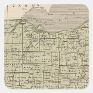 Ohio Atlas Map Square Sticker