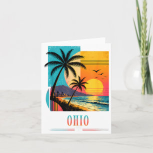 Ohio Beach Sunset 2026 Summer Vacation Retro Vibes Card