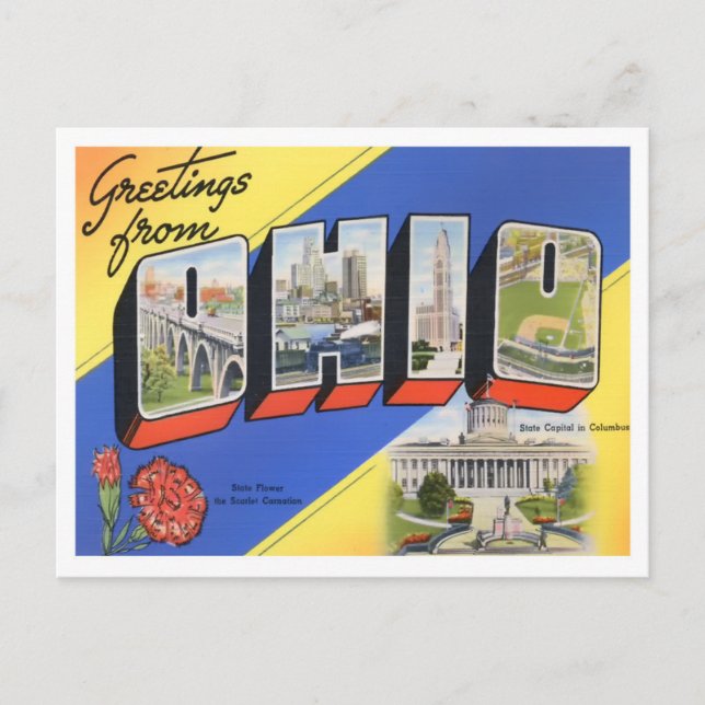 Ohio Big Letters Postcard (Front)