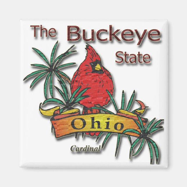 Ohio Buckeye Cardinal Magnet (Front)