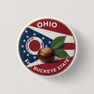 Ohio Buckeye Emblem 🌰 3 Cm Round Badge