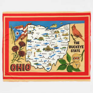 Ohio Buckeye Fleece Blanket