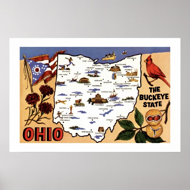  Ohio Buckeye State 20x30 Postcard Poster (Front)