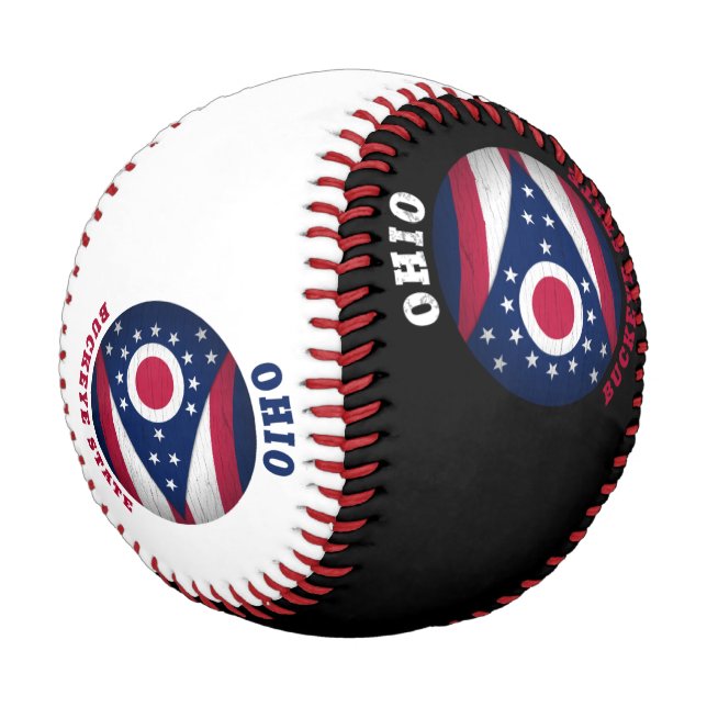 OHIO BUCKEYE STATE FLAG BASEBALL (Angled)