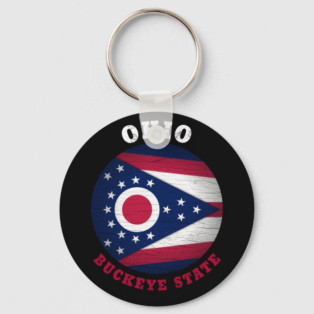 OHIO BUCKEYE STATE FLAG KEY RING (Front)