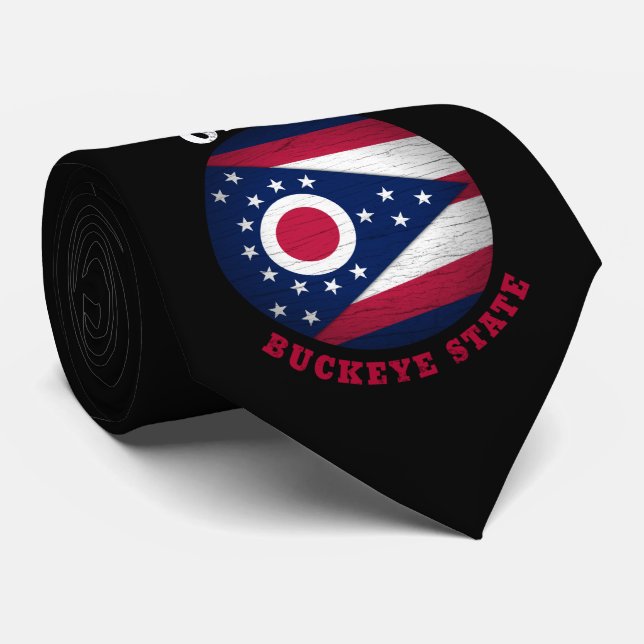 OHIO BUCKEYE STATE FLAG TIE (Rolled)