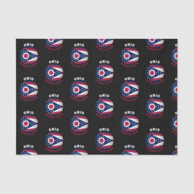 OHIO BUCKEYE STATE FLAG TISSUE PAPER (Front)