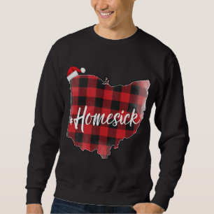Ohio Buffalo Plaid #Homesick Christmas Santa Hat S Sweatshirt